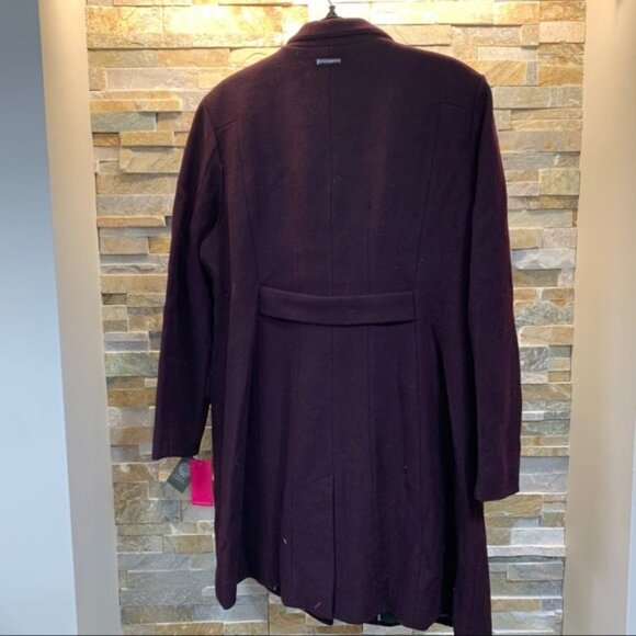 Vince Camuto Wool-Blend Longline Funnel Neck Coat - Picture 5 of 7